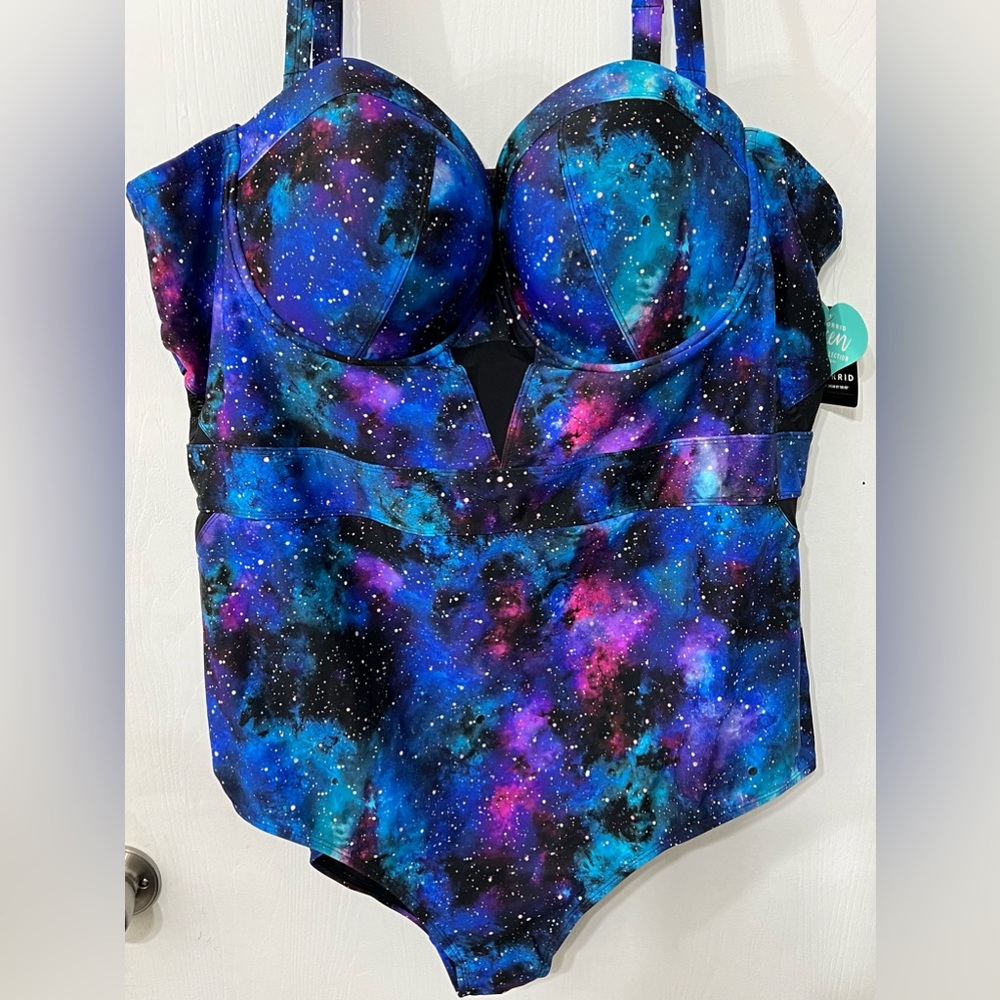 Torrid Galaxy Mesh Cutout Vixen One Piece Swimsuit 6x - Picture 1 of 13
